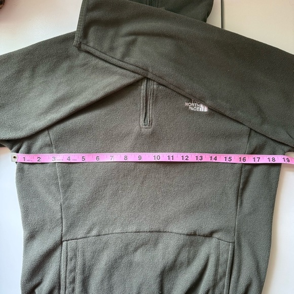The North Face Womens Quarter Zip Pullover Fleece Jacket Green Medium - Picture 7 of 7